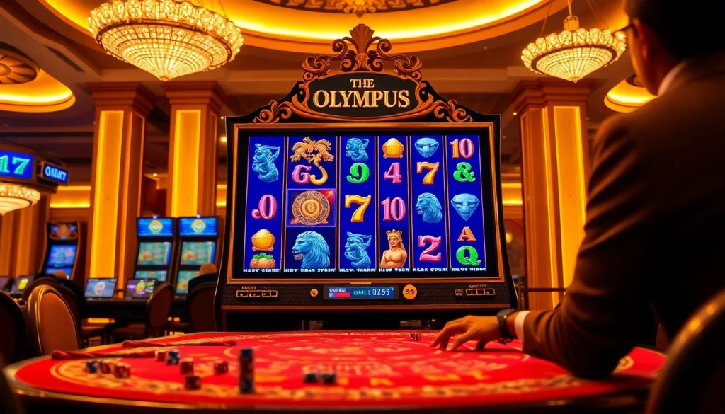 Experience the thrill of the olympus slot machine in a luxurious casino setting.