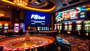 Engaging players enjoying F8bet gaming experience at luxurious casino table.