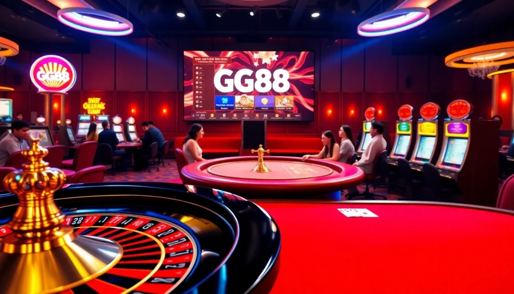 Experience exciting games at https://gg88club.com/ with vibrant casino visuals of poker, roulette, and slots.