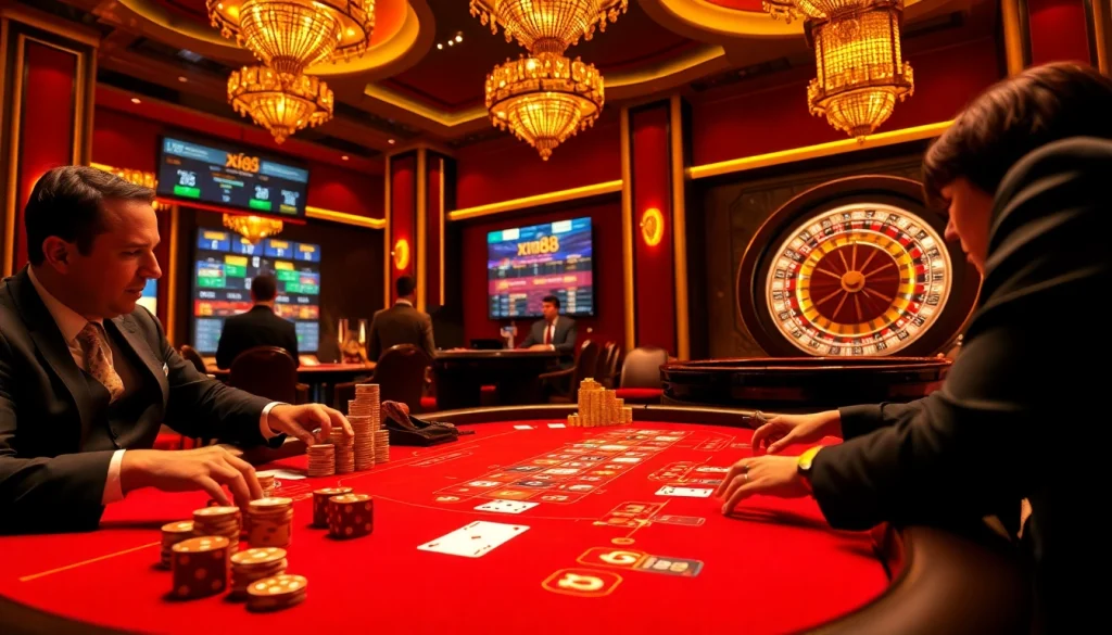 Enhance your gaming experience at xin88 casino with luxurious tables and engaging players.