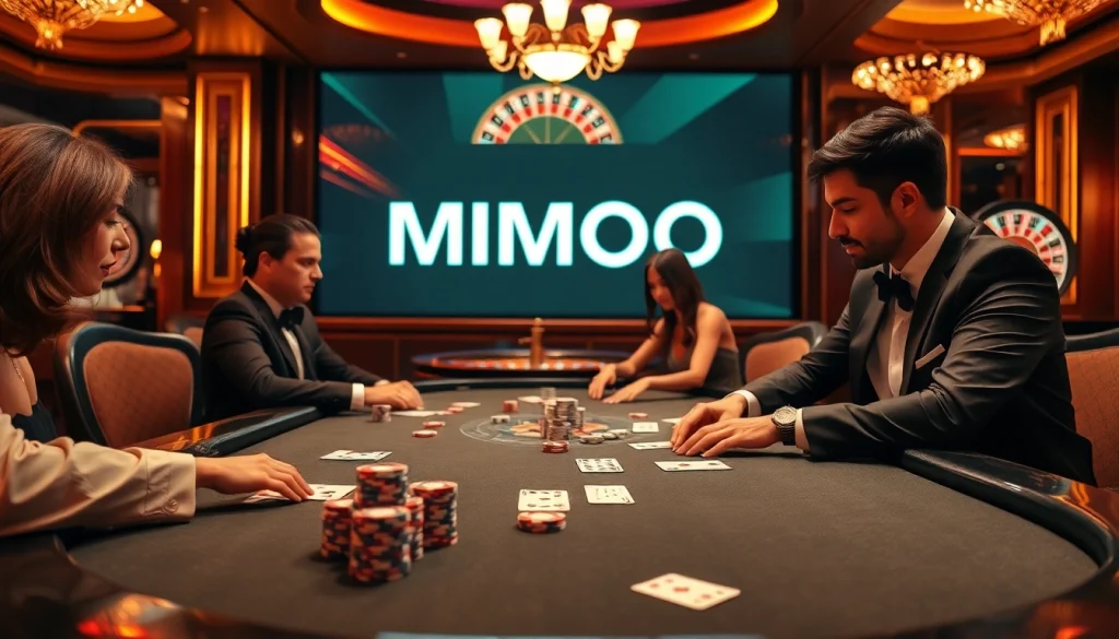 Experience the thrill of a luxury casino setting with MMOO-themed poker action.