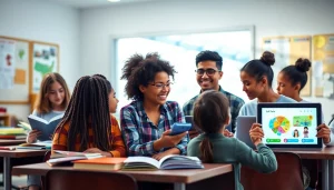 Engaged students in a modern classroom highlighting education innovation and collaboration.