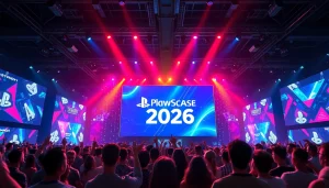Fans celebrating at the PlayStation Showcase 2026 news, with a dynamic display and vibrant atmosphere.