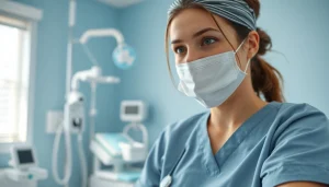 Verpleegkundige katoen stof in gebruik tijdens zorgverlening.