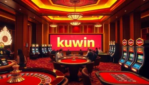 Experience the excitement of gambling at kuwin with vibrant casino tables and game interfaces.