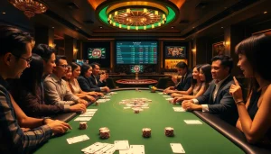 Gambling action at a casino table with link alternatif sbobet betting options displayed, capturing excitement and luxury.