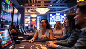 S666.nyc vibrant online casino scene showcasing diverse players engaged in gaming activities.