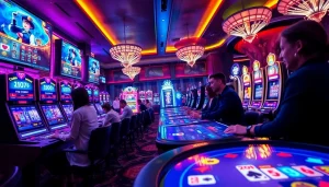Experience the excitement of online gaming at luck8win.live with vibrant casino scenes.