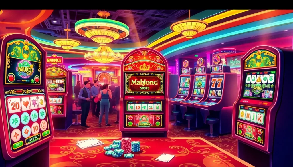 Experience the thrilling mahjong slot demo with vibrant machines and lively casino action.