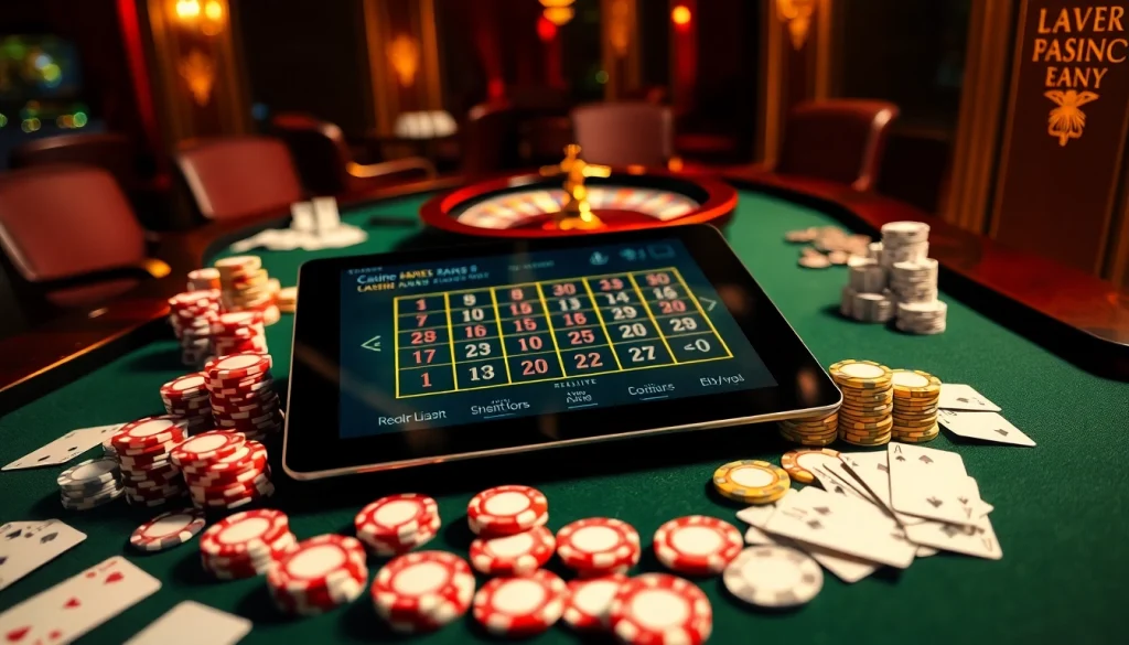 Experience thrilling gameplay at the vibrant casino table featuring rikvip.gb.net's luxurious gambling environment.
