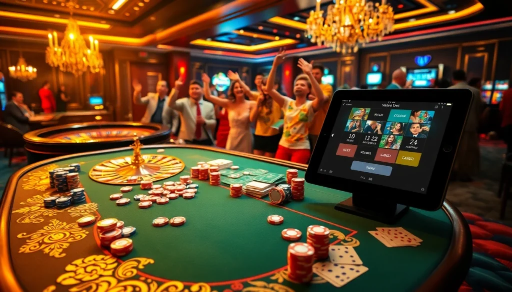 Experience sbobet link alternatif in a lively casino atmosphere with vibrant poker tables and roulette.