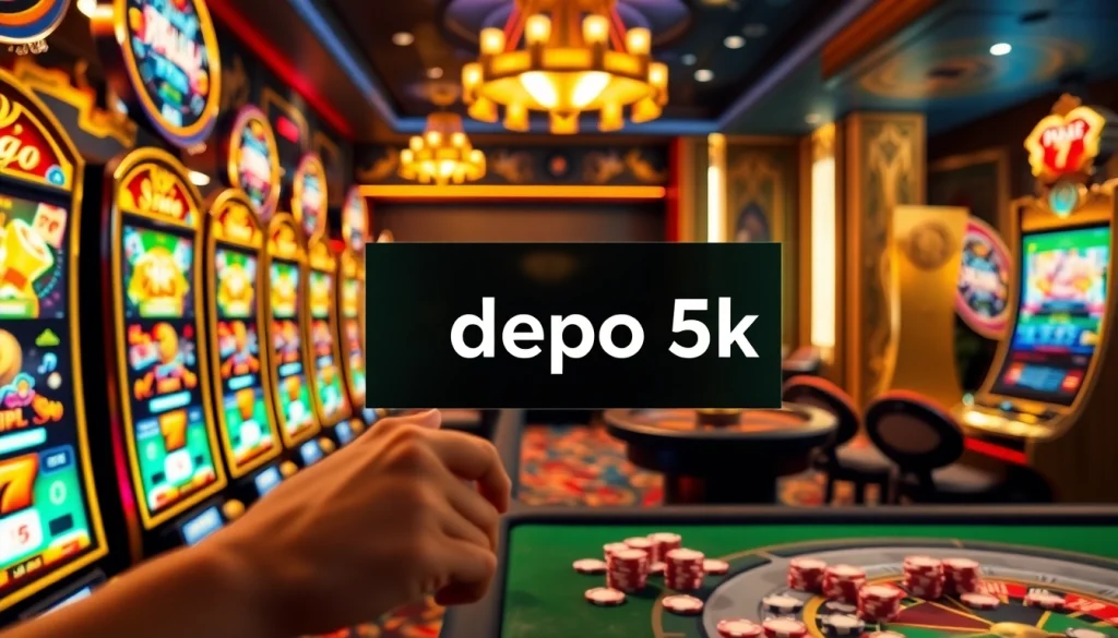 Experience the thrill of gambling with enticing slots at depo 5k gaming tables and vibrant casino visuals.