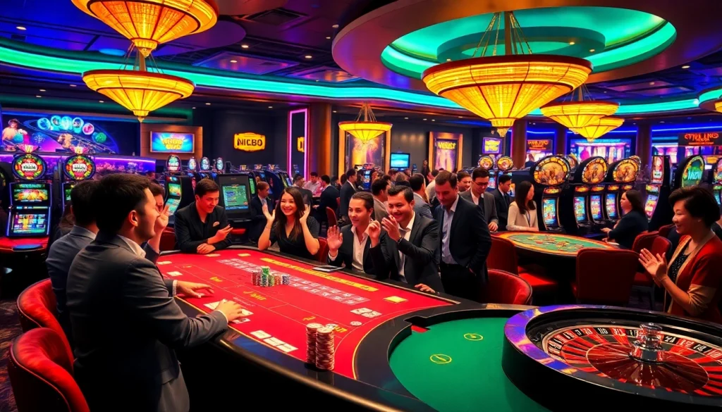 Players engaged in a thrilling game at https://urr88.com/ casino, showcasing excitement and winning moments.