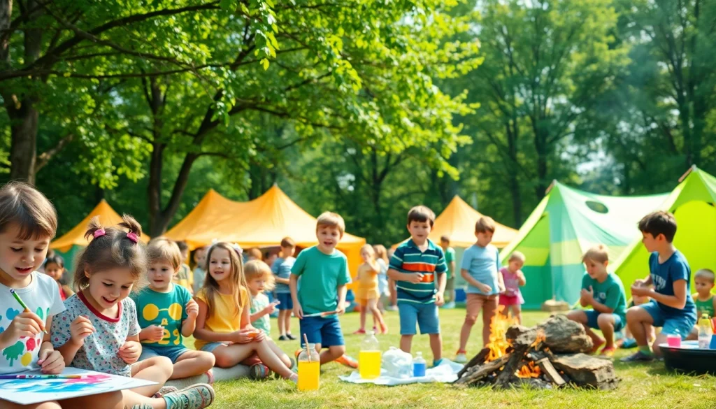 Children enjoying fun activities at a lively holiday camps.