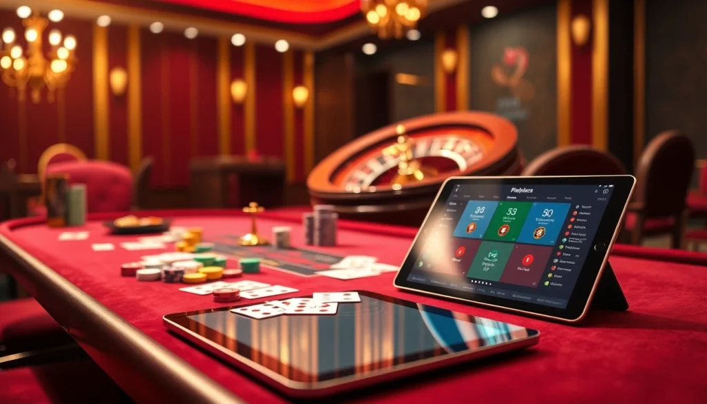 Playing poker at a luxurious table while referencing the hidden wiki for strategies.