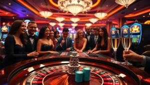 Adegan perjudian yang menarik di kasino mewah yang menampilkan elemen poker dan roulette dari jmacdonaldphoto.com.