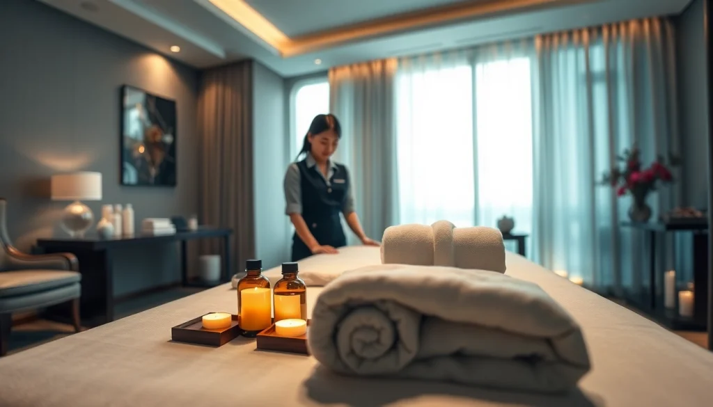 전문 치료사와 함께하는 수원출장마사지 서비스의 편안한 호텔 마사지 장면