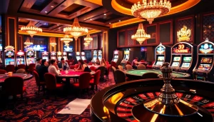 Découvrez le frisson des meilleurs casinos en ligne avec une action de poker à enjeux élevés dans un cadre luxueux.