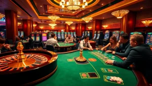 Joueurs de jeux de hasard engagés avec des tables de casino montrant des stratégies et de l'excitation des meilleurs casinos en ligne.