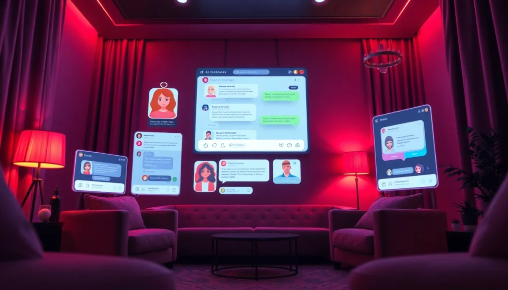 Engaging NSFW AI chat interface showcasing vibrant avatars and cozy digital ambiance.