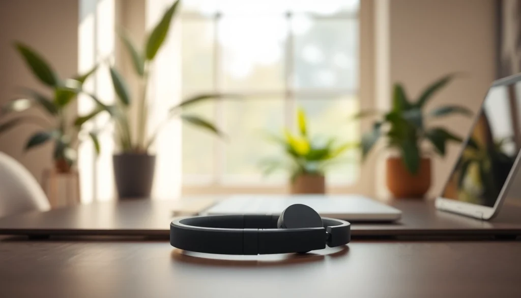 Experience sound clarity with Bone X1 Bone Conduction Headphones showcased elegantly on a modern desk.