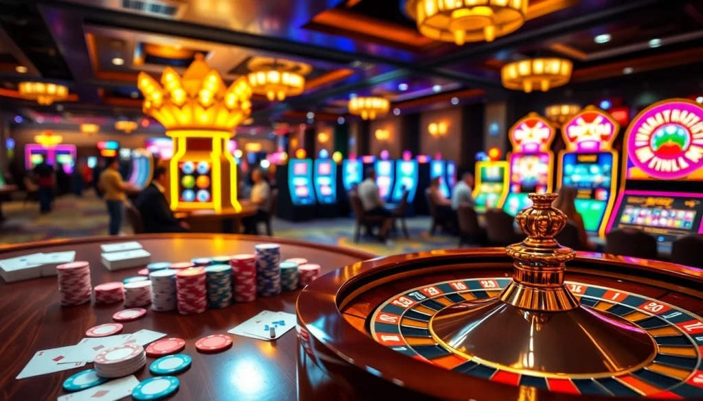 Découvrez l'excitation des meilleurs casinos en ligne avec un gameplay vibrant et des joueurs animés.